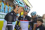 Frank et Andy Schleck pendant la Fl�che Wallonne 2011